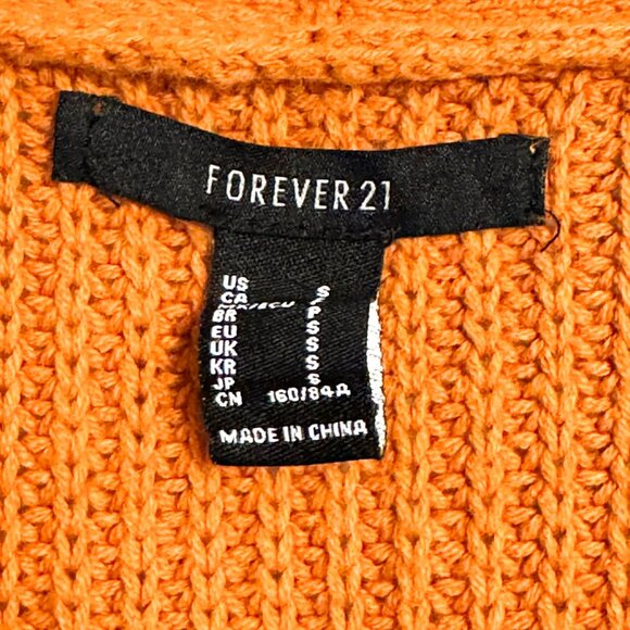 Forever 21 Cropped Colorblock Sweater Size S | Trendy Knit Button Cardigan - Picture 4 of 5